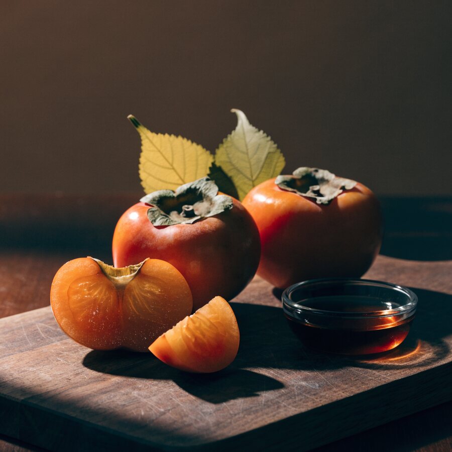 Japanese persimmon tannin. It binds nonenal rather than covering it with perfume.