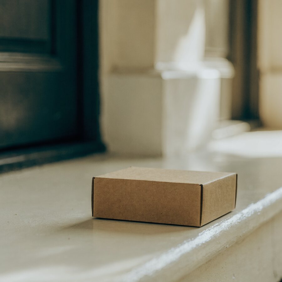 Ships free in a plain box. Nothing printed on the outside, no product description.